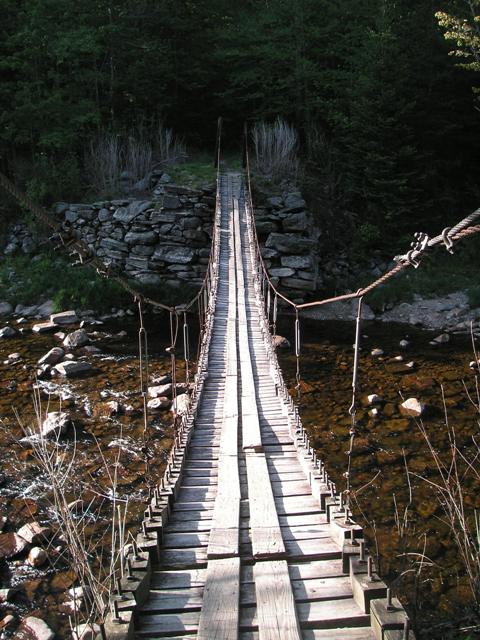 suspension bridge over Deerfield River